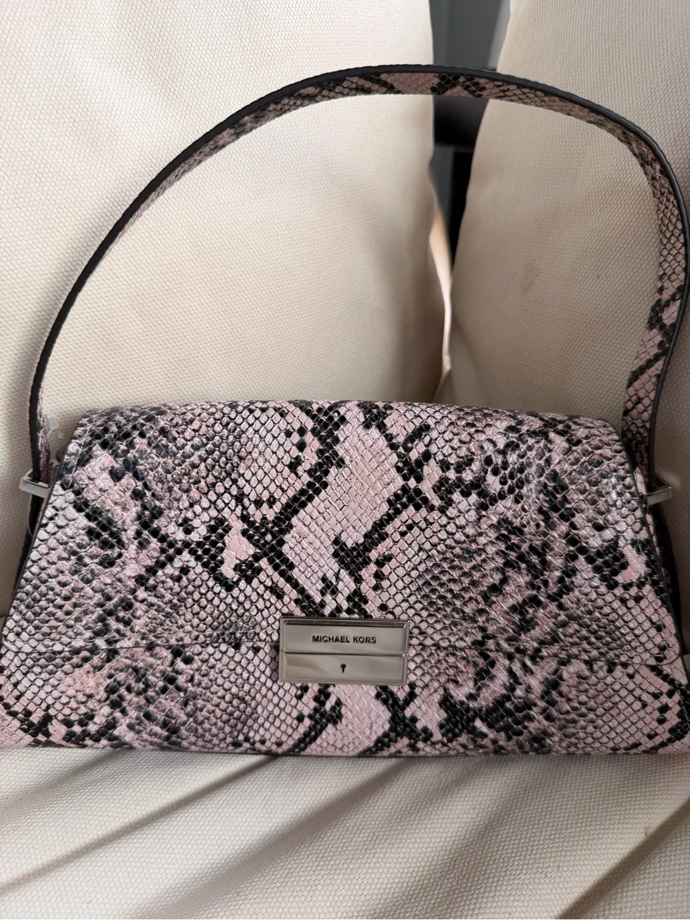Michael Kors Ludlow Medium Snake-Embossed Leather Shoulder Bag
